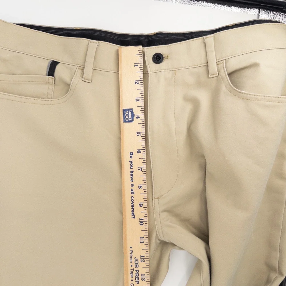Polo Ralph Lauren Mens 36x32 Stretch Slim Fit Dobby Performance Pants Tan Chinos